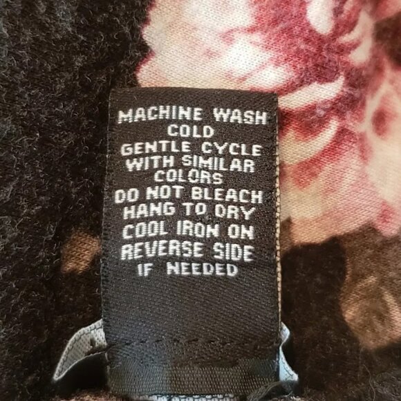 RUE 21 Top, Black White Pink Color Block Floral Rayon Short Sleeve Boho Casual S - Picture 6 of 10